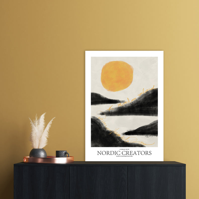 Sunrise Abstract Art Print by Nordic Creators A1 Black Frame