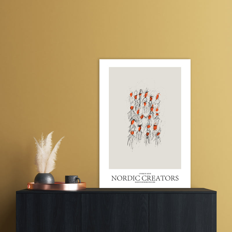 The People Abstract Art Print by Nordic Creators A1 Black Frame