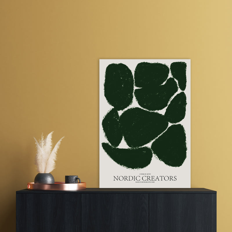 Things Fall Apart - Green Abstract Art Print by Nordic Creators A1 Black Frame