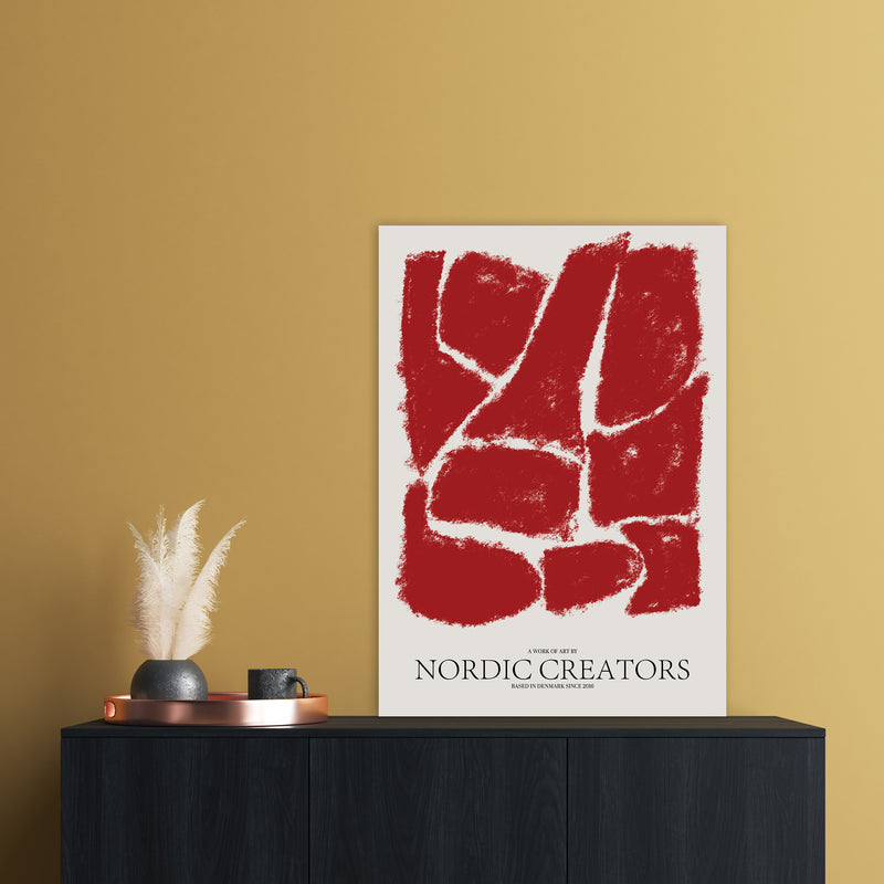 Things Fall Apart - Red Abstract Art Print by Nordic Creators A1 Black Frame