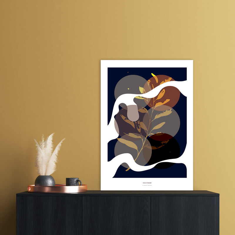 Waves Abstract Art Print by Nordic Creators A1 Black Frame