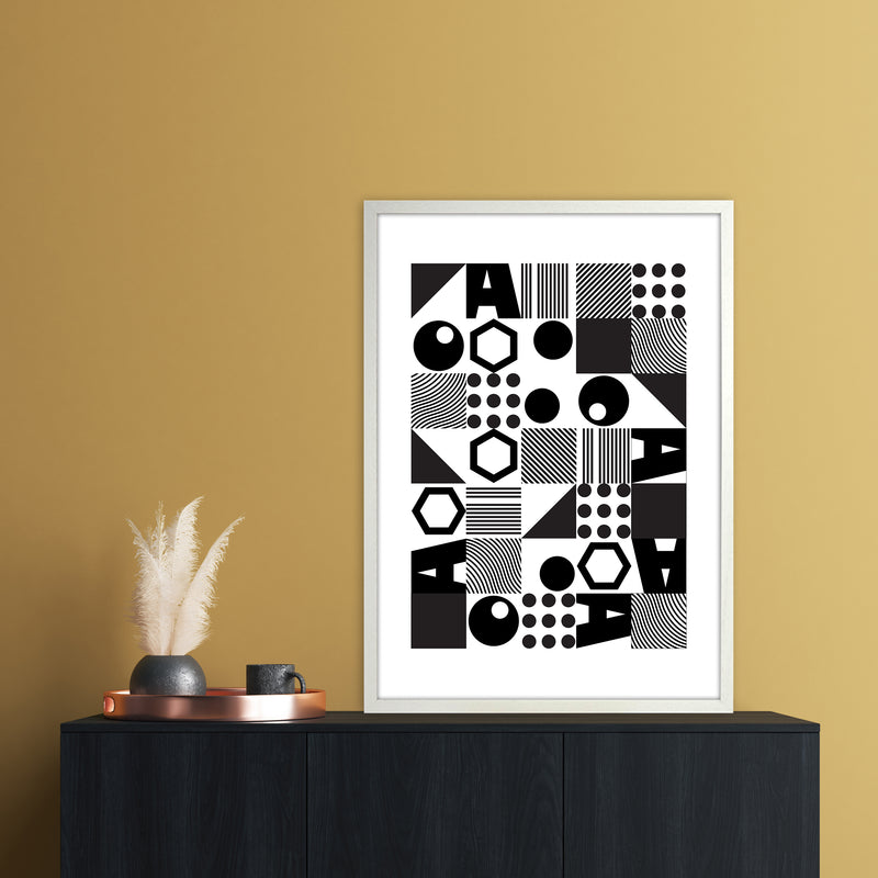 Geometric II Abstract Art Print by Nordic Creators A1 Oak Frame