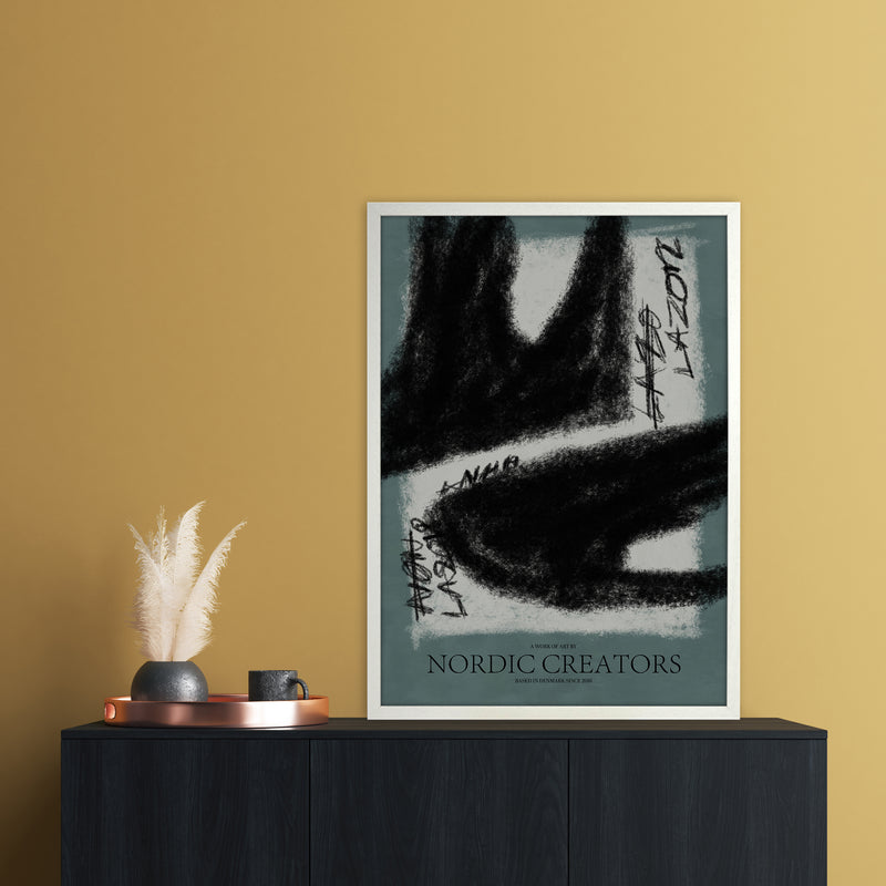 Ghost Abstract Art Print by Nordic Creators A1 Oak Frame