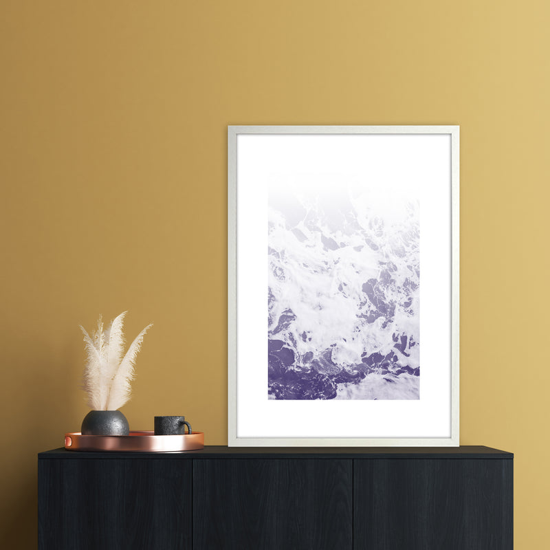 Purple Ocean Abstract Art Print by Nordic Creators A1 Oak Frame