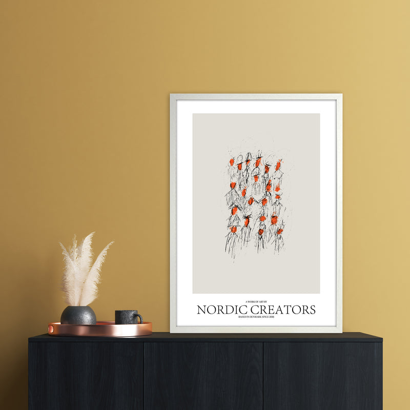 The People Abstract Art Print by Nordic Creators A1 Oak Frame