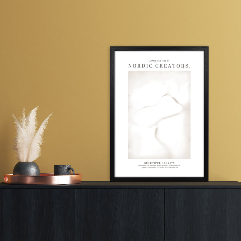 Beautiful Gravity Abstract Art Print by Nordic Creators A2 White Frame