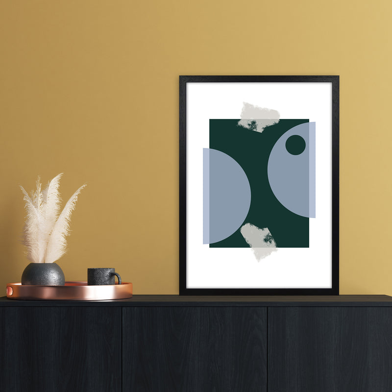 Blue & Green Abstract Art Print by Nordic Creators A2 White Frame