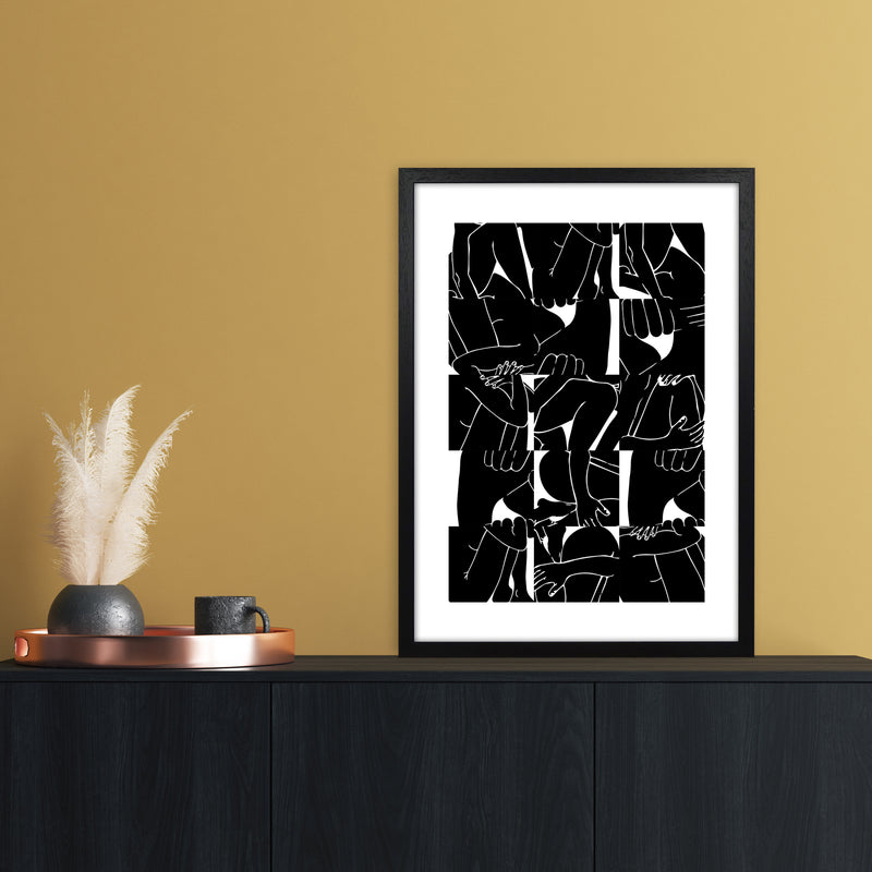 Bodies Abstract Art Print by Nordic Creators A2 White Frame