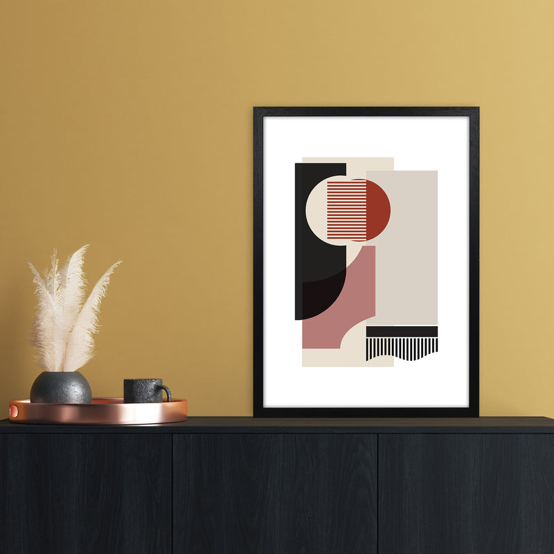 correction rose grey Abstract Art Print by Nordic Creators A2 White Frame