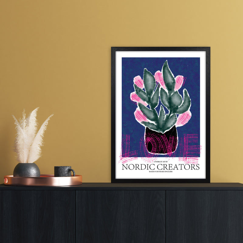 Flowers Love Abstract Art Print by Nordic Creators A2 White Frame