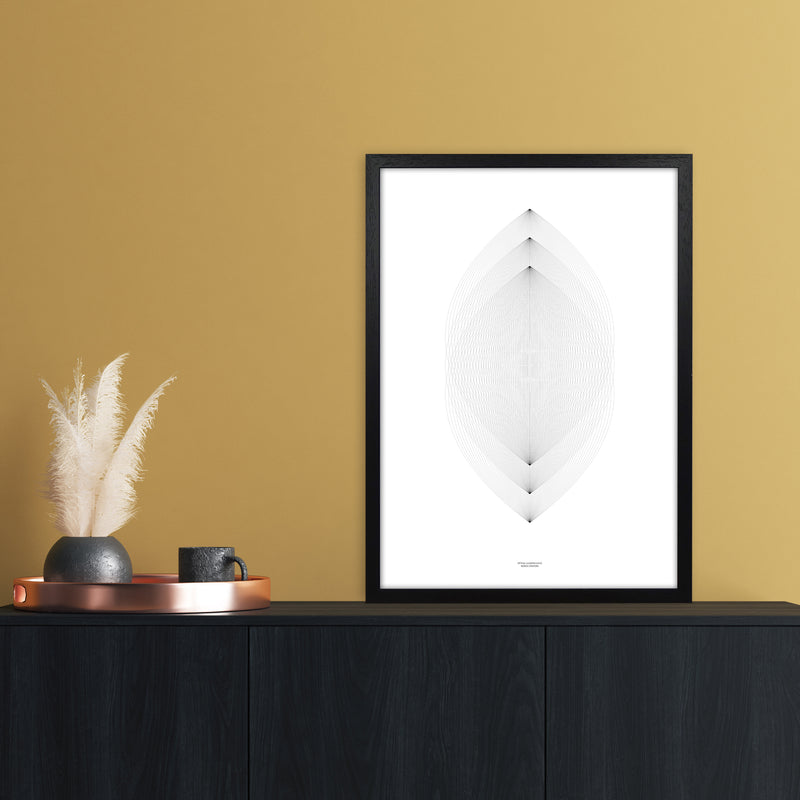 PJ-836-8 Leaves Abstract Art Print by Nordic Creators A2 White Frame