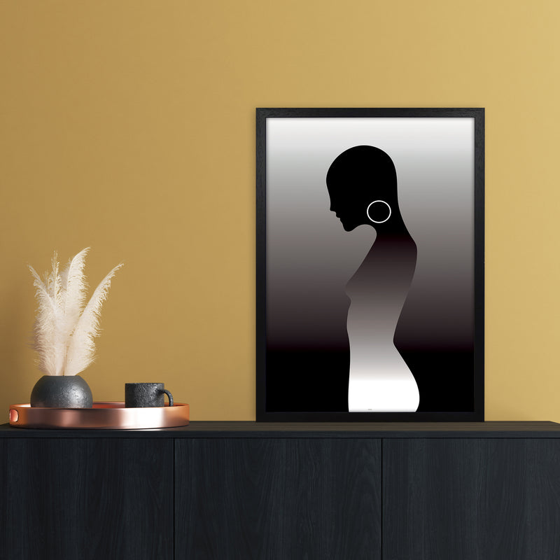 PJ-836-13 Woman of darkness Abstract Art Print by Nordic Creators A2 White Frame