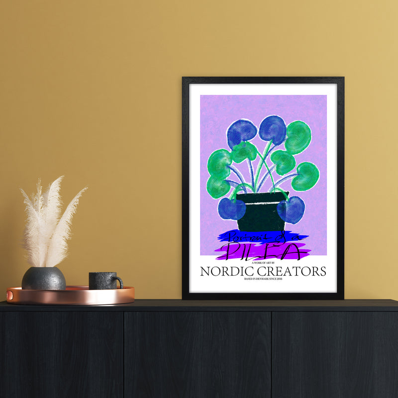 Portrait of a Pilea Abstract Art Print by Nordic Creators A2 White Frame