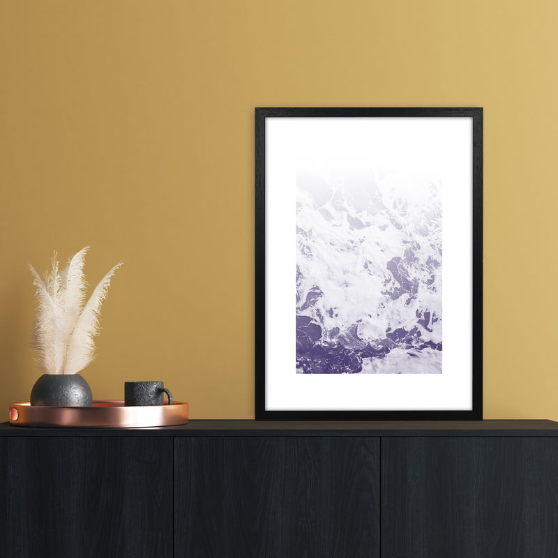 Purple Ocean Abstract Art Print by Nordic Creators A2 White Frame