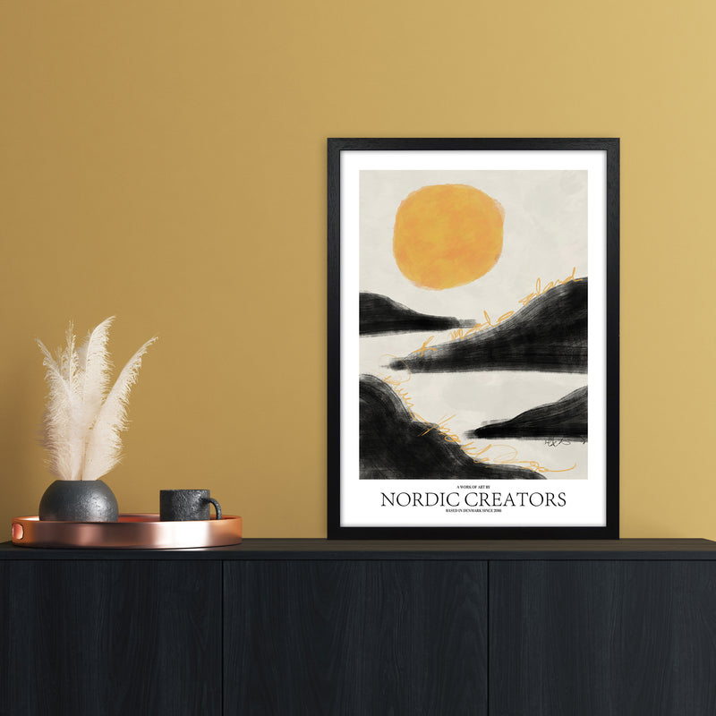 Sunrise Abstract Art Print by Nordic Creators A2 White Frame