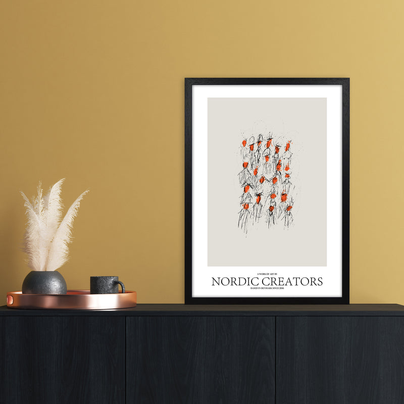 The People Abstract Art Print by Nordic Creators A2 White Frame
