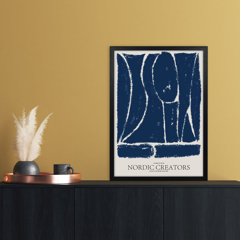Things Fall Apart - Blue Abstract Art Print by Nordic Creators A2 White Frame