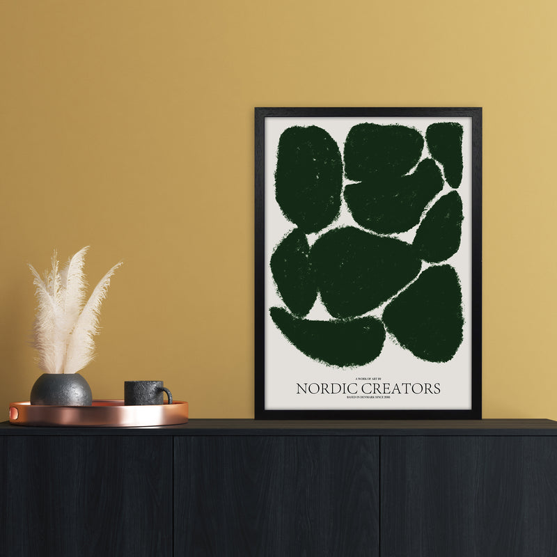 Things Fall Apart - Green Abstract Art Print by Nordic Creators A2 White Frame