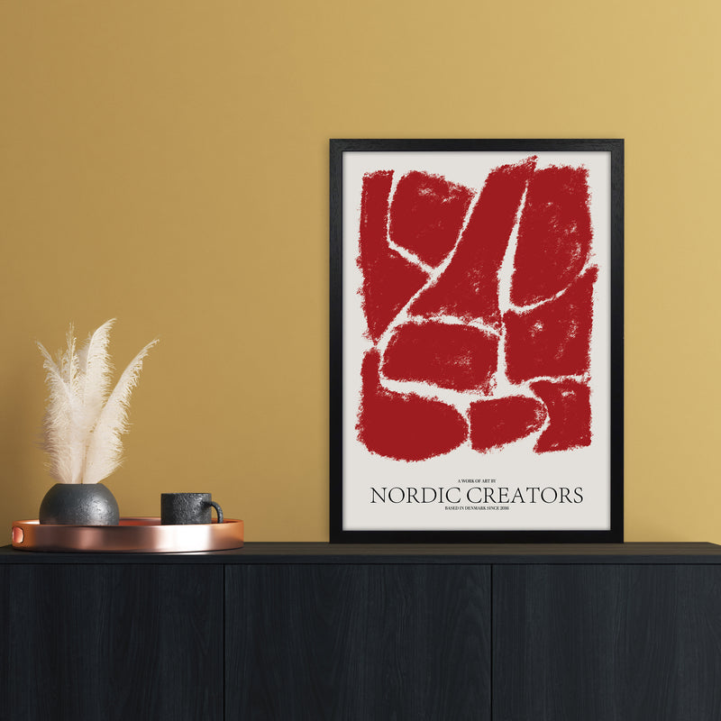 Things Fall Apart - Red Abstract Art Print by Nordic Creators A2 White Frame