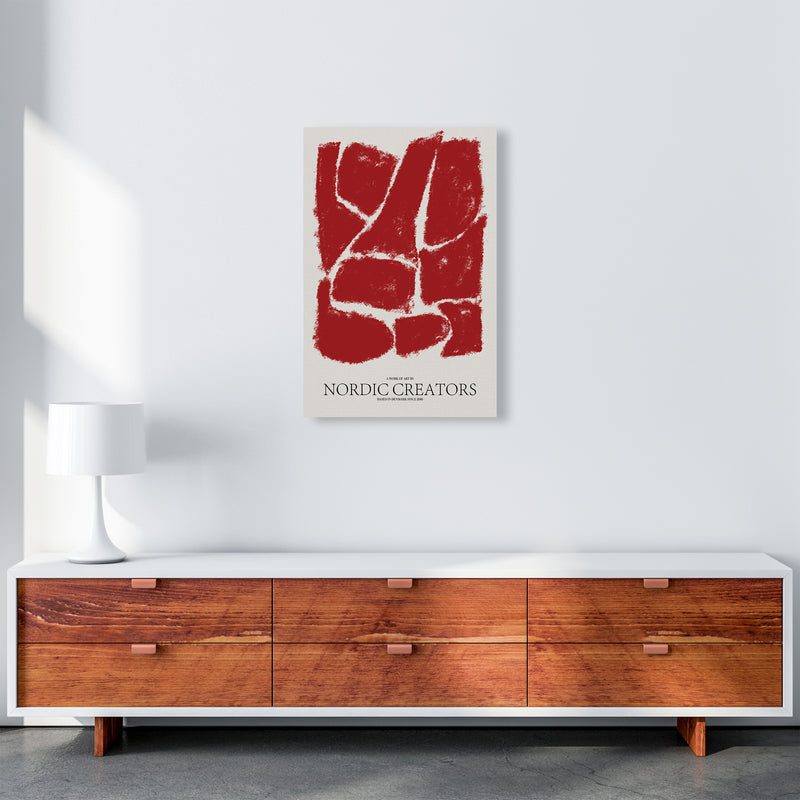 Things Fall Apart - Red Abstract Art Print by Nordic Creators A2 Canvas