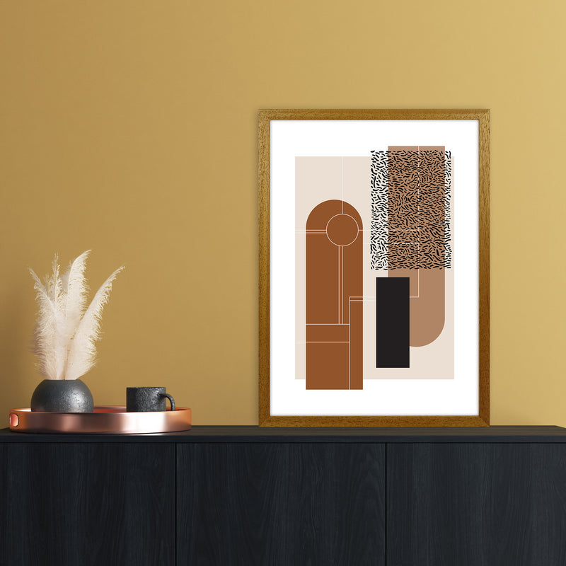 Brown & Beige Abstract Art Print by Nordic Creators A2 Print Only