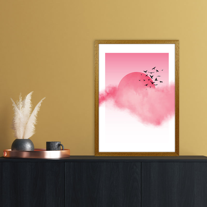Pink Sunshine Abstract Art Print by Nordic Creators A2 Print Only