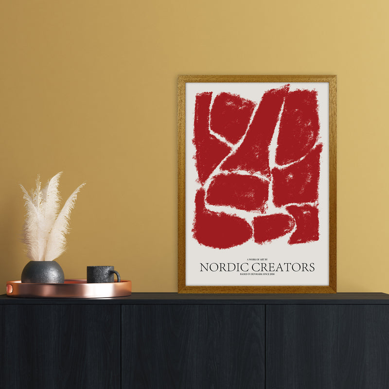 Things Fall Apart - Red Abstract Art Print by Nordic Creators A2 Print Only