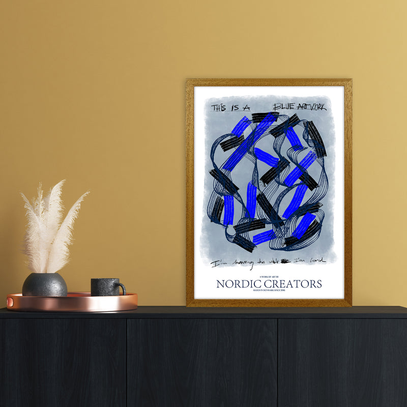 This is a blue artwork Abstract Art Print by Nordic Creators A2 Print Only