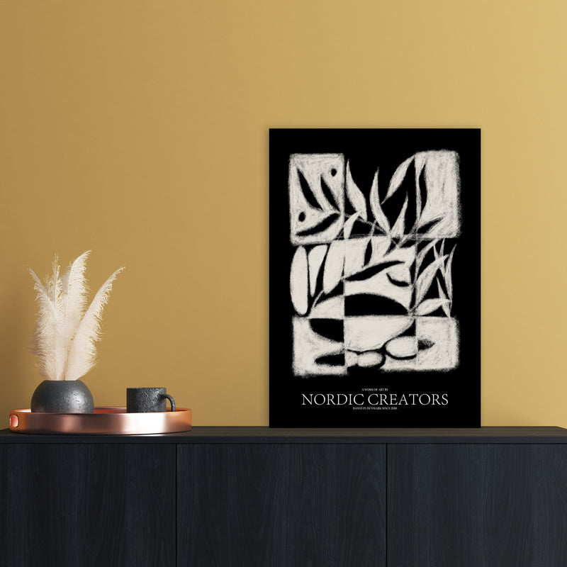 Black pattern Abstract Art Print by Nordic Creators A2 Black Frame