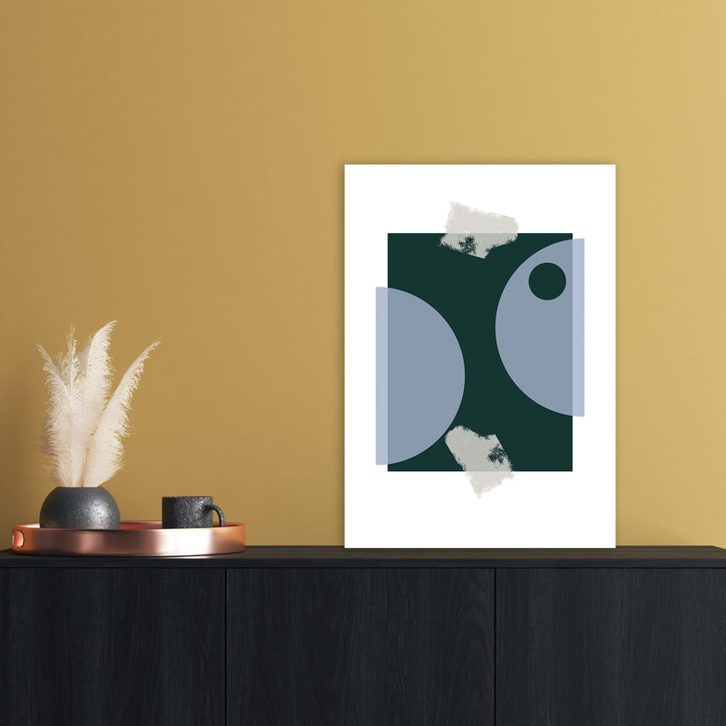Blue & Green Abstract Art Print by Nordic Creators A2 Black Frame