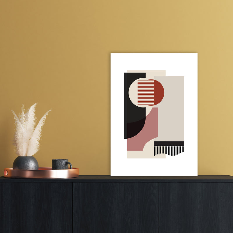 correction rose grey Abstract Art Print by Nordic Creators A2 Black Frame