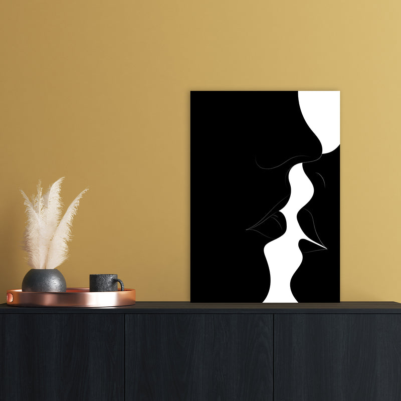 Just a little kiss black Abstract Art Print by Nordic Creators A2 Black Frame