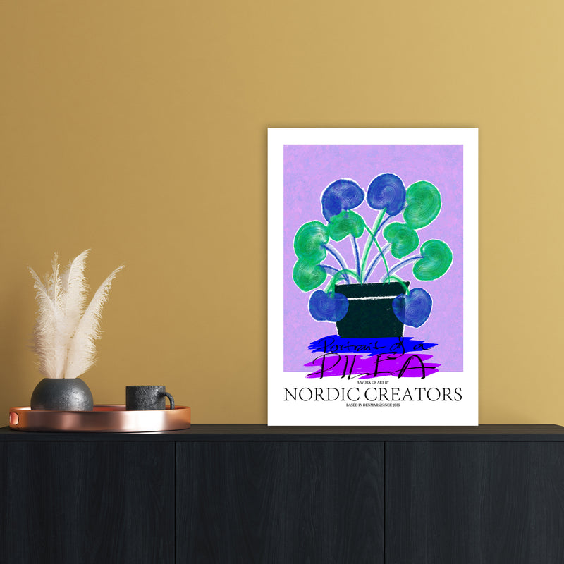Portrait of a Pilea Abstract Art Print by Nordic Creators A2 Black Frame