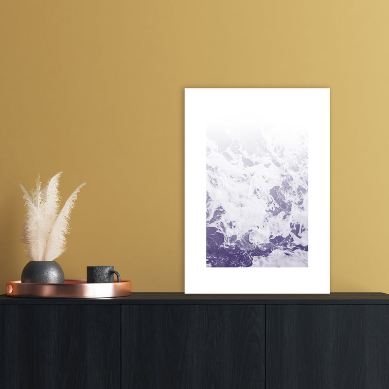 Purple Ocean Abstract Art Print by Nordic Creators A2 Black Frame