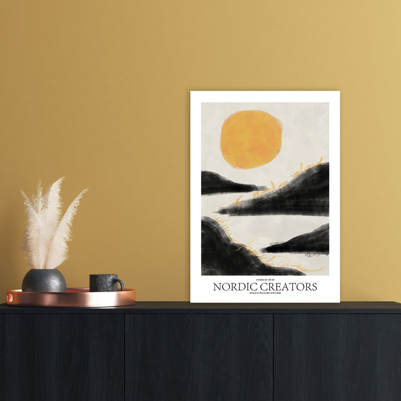 Sunrise Abstract Art Print by Nordic Creators A2 Black Frame