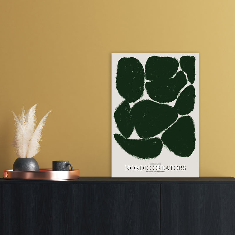 Things Fall Apart - Green Abstract Art Print by Nordic Creators A2 Black Frame