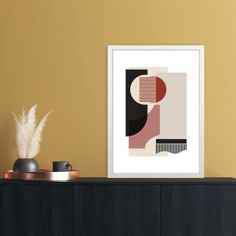 correction rose grey Abstract Art Print by Nordic Creators A2 Oak Frame