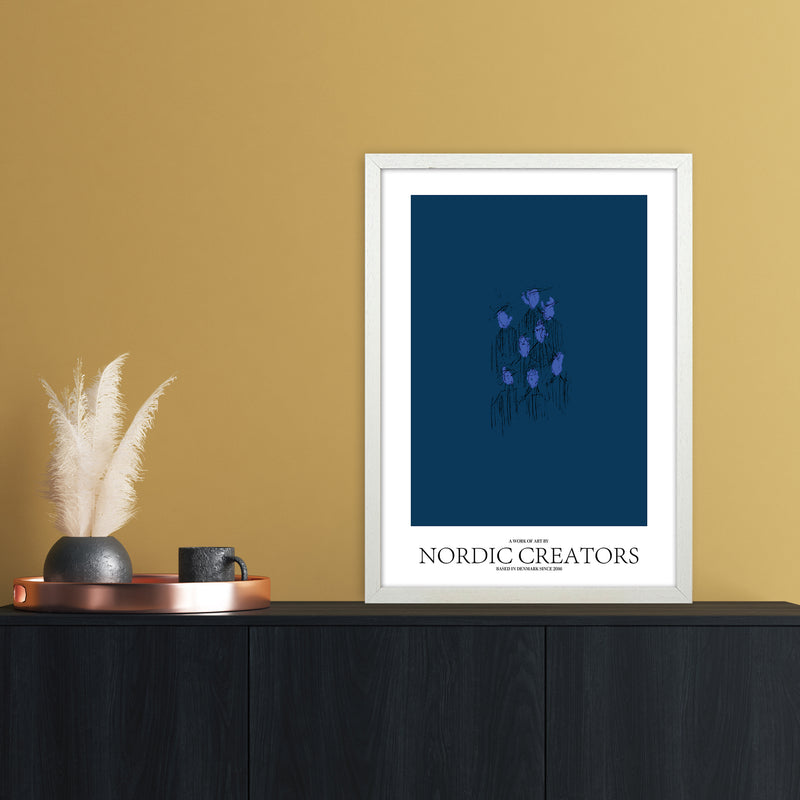 I'm blue Abstract Art Print by Nordic Creators A2 Oak Frame