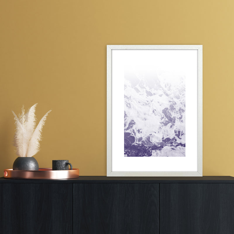 Purple Ocean Abstract Art Print by Nordic Creators A2 Oak Frame