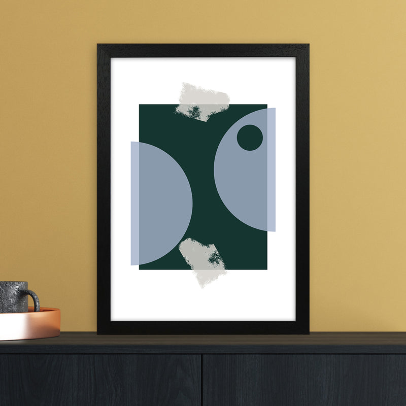 Blue & Green Abstract Art Print by Nordic Creators A3 White Frame