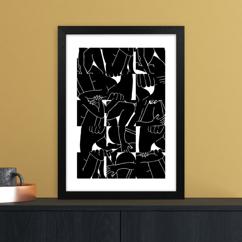 Bodies Abstract Art Print by Nordic Creators A3 White Frame