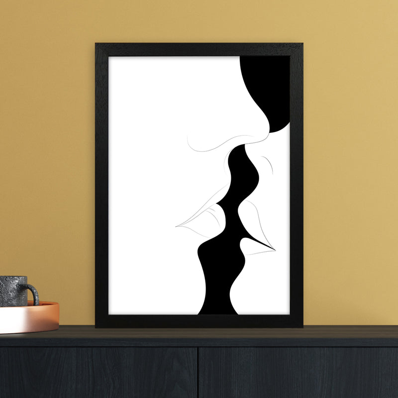 Just a little kiss white Abstract Art Print by Nordic Creators A3 White Frame
