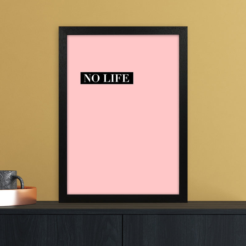 NO LIFE Abstract Art Print by Nordic Creators A3 White Frame