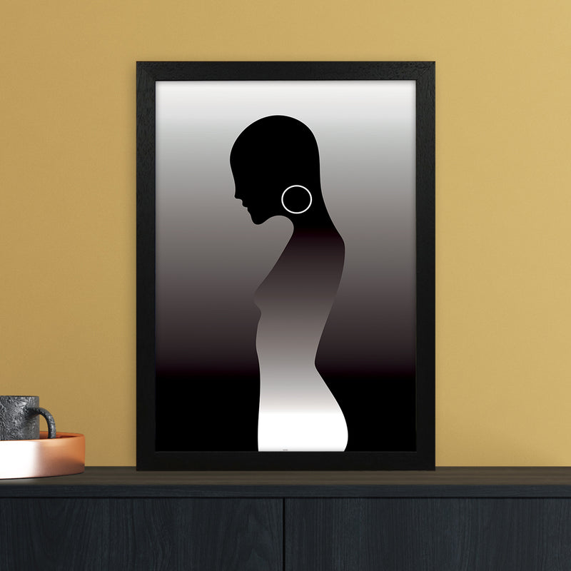 PJ-836-13 Woman of darkness Abstract Art Print by Nordic Creators A3 White Frame