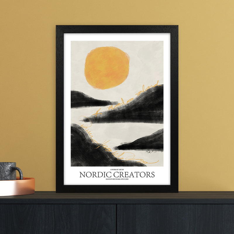 Sunrise Abstract Art Print by Nordic Creators A3 White Frame