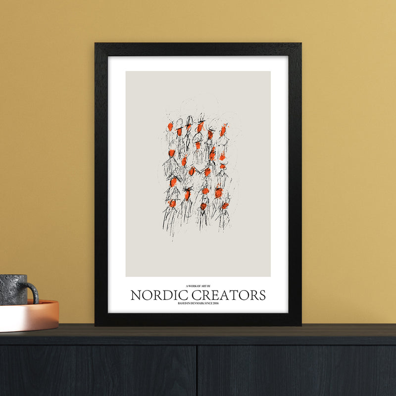 The People Abstract Art Print by Nordic Creators A3 White Frame