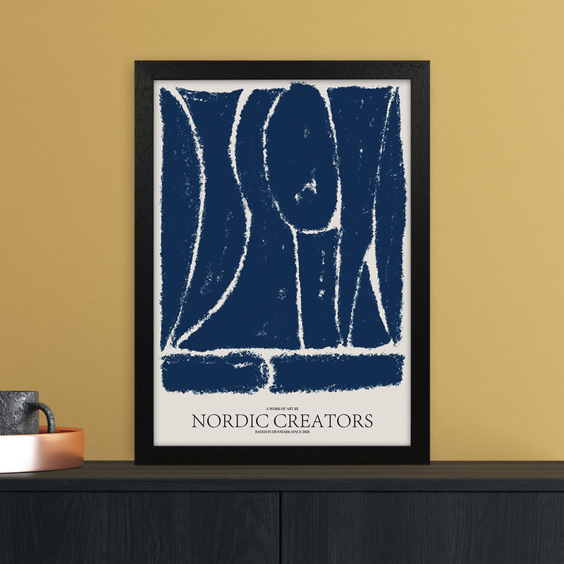 Things Fall Apart - Blue Abstract Art Print by Nordic Creators A3 White Frame
