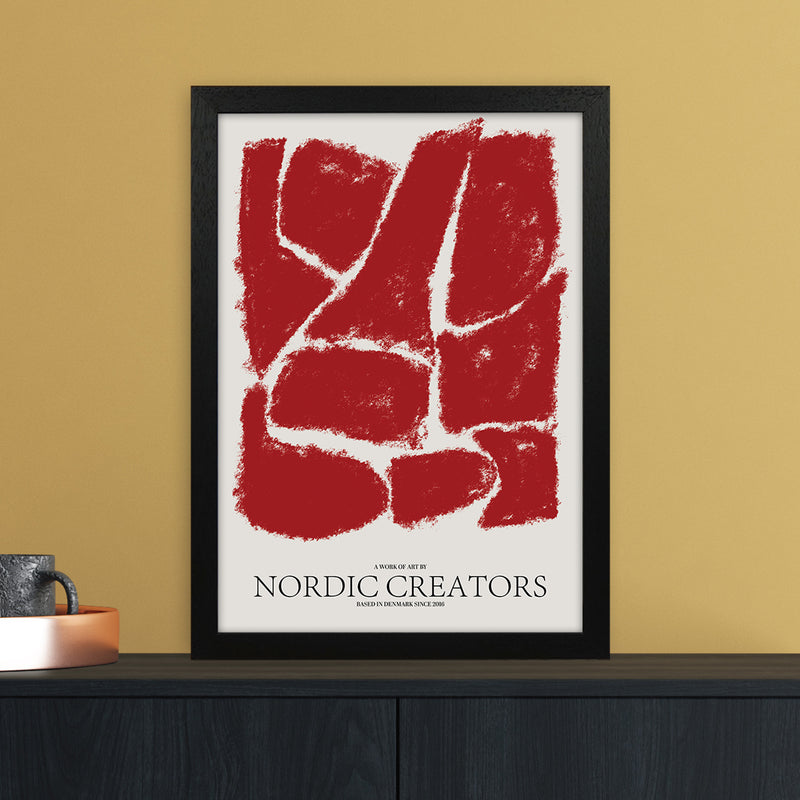 Things Fall Apart - Red Abstract Art Print by Nordic Creators A3 White Frame