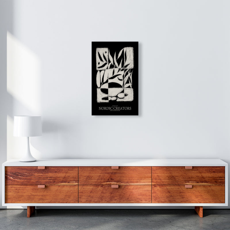 Black pattern Abstract Art Print by Nordic Creators A3 Canvas