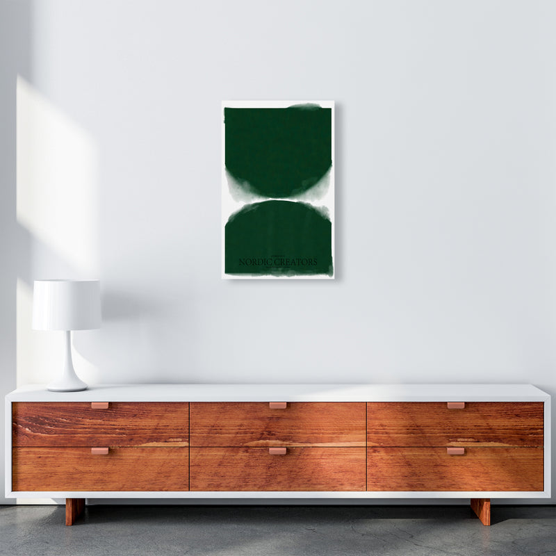 Green Abstract Art Print by Nordic Creators A3 Canvas